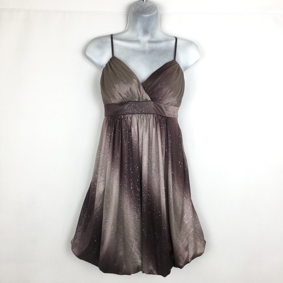 Y2K Sparkle Metallic Purple Mini Dress Fairy Core Empire Waist Women’s Size M - Picture 1 of 13